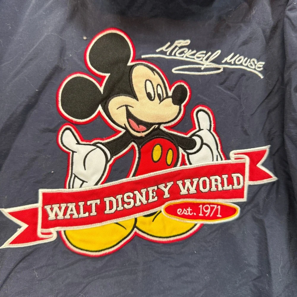 Disney Jacket Kids Large Blue Mickey Mouse‎ Walt Disney World Vintage 90s Zip Up